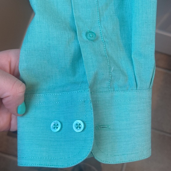 Eccolo Mint Green Dress Shirt Size XL/19 - Picture 5 of 9